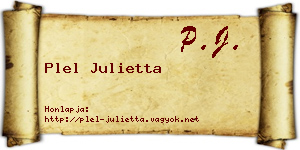 Plel Julietta névjegykártya